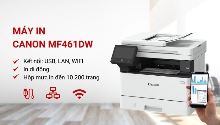 máy in đa chức năng Canon MF461dw kết nối không dây máy in đa chức năng Canon MF461dw kết nối không dây