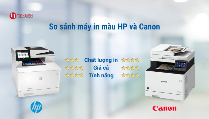 So sánh máy in màu HP và Canon