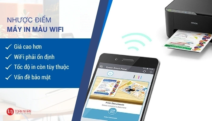 Nhược điểm máy in màu WiFi Nhược điểm máy in màu WiFi