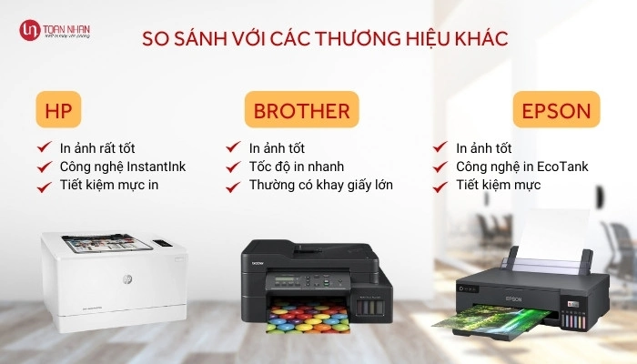 So sánh máy in màu Canon với các thương hiệu khác So sánh máy in màu Canon với các thương hiệu khác
