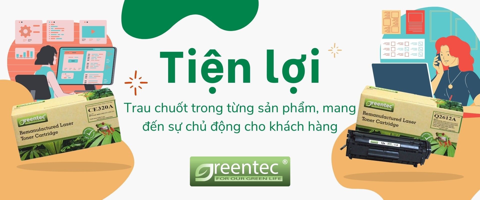 tính tiện lợi mực in greentec